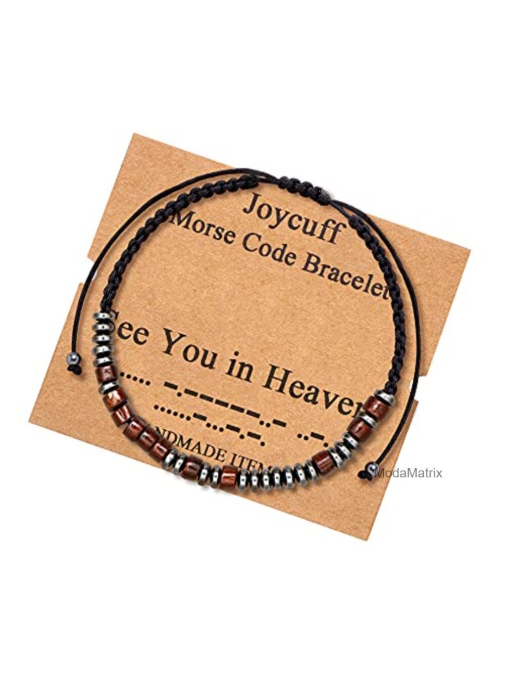 Morse Code Bracelet Wood Beads Adjustable Women Gift